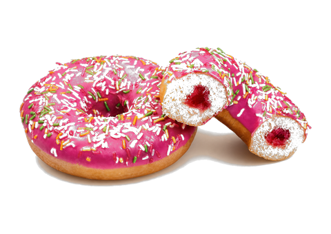 Донат с клубничной начинкой
