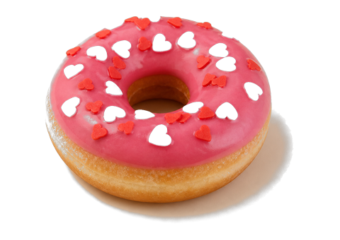 Донат LOVE с клубничной начинкой